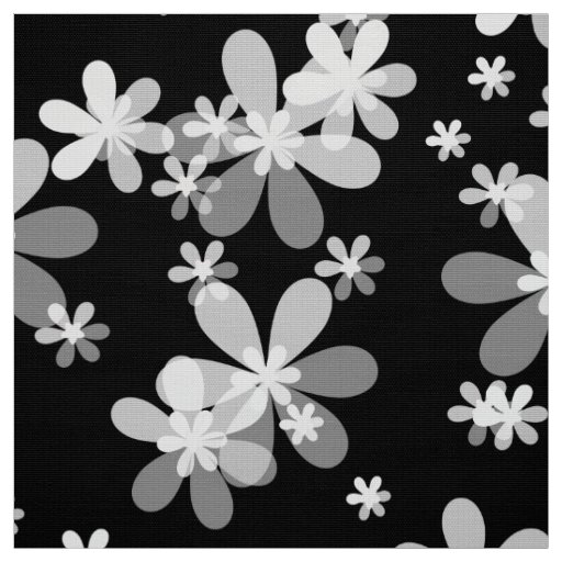 black white floral fabric