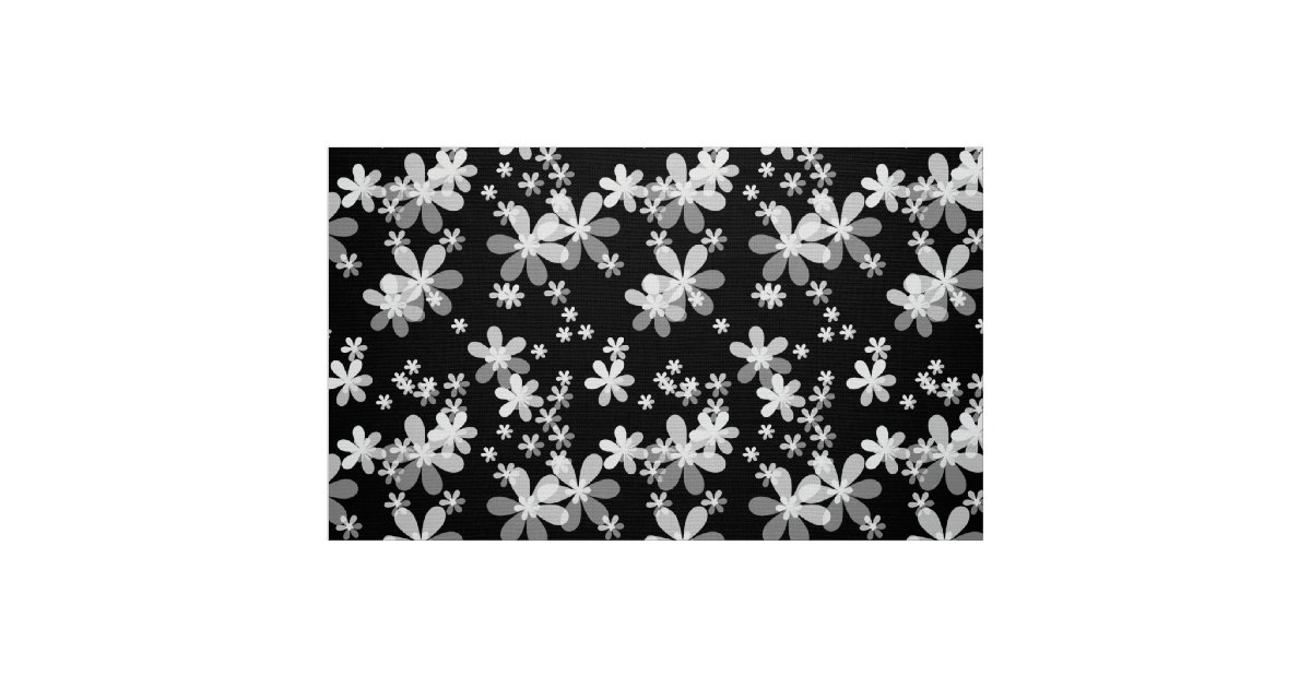 black white floral fabric | Zazzle.com