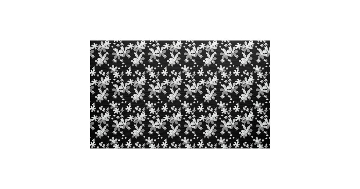 black white floral fabric | Zazzle.com