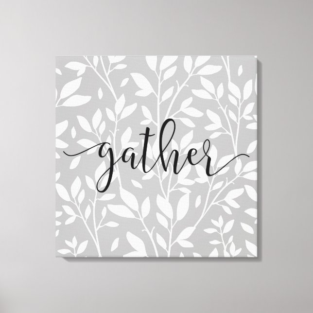 Black & White Floral Leaf Farmhouse Decor (Front)