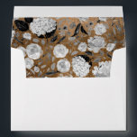 Black & White Floral Lined Faux Gold Self Address Envelope<br><div class="desc">Customize your return address on this A7 Envelope . Features black text and watercolor black and white floral liner over faux gold texture image.</div>