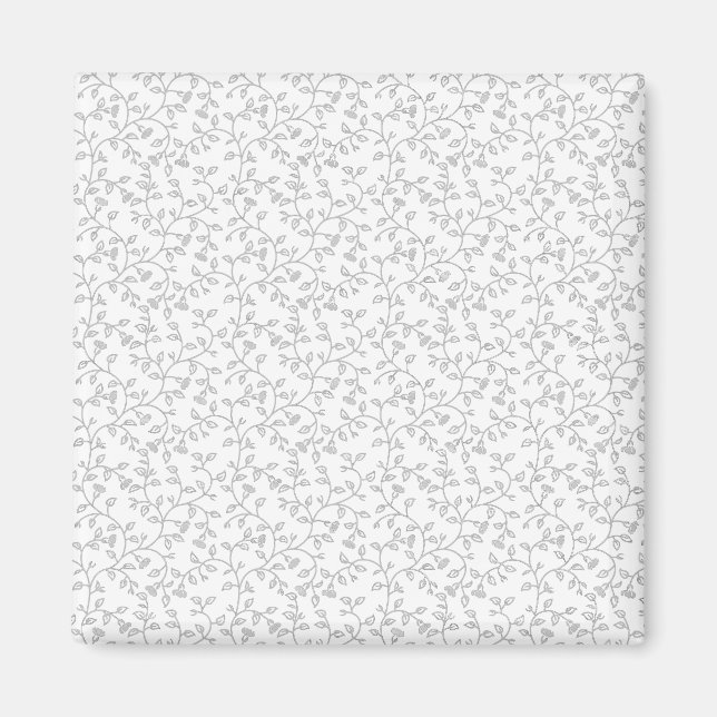 black white floral magnet minimalist fridge decor (Front)