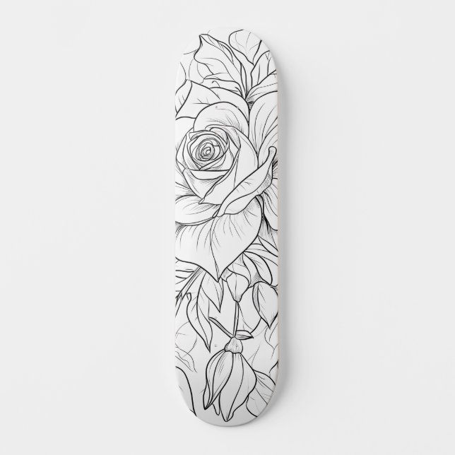 Black & White Floral Paint Your Own Deck (Front)