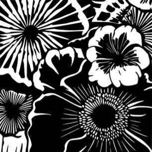 Black White Floral Pattern Bold Botanical Aestheti iPhone 15 Pro Case