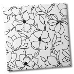 Black White Floral Pattern Ceramic Tile<br><div class="desc">Use this simple and chic black and white magnolia flowers pattern as a backdrop to customize your living space. You can also change out the background coloring to really make it your own look. Plus you can even make the black flower lines a completely different color too! Whether you want...</div>