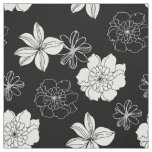 Black &amp; White Floral Pattern Fabric