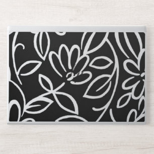 black white floral pattern HP EliteBook 840 G5/G6 Laptop Skin