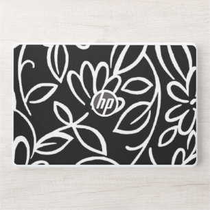 black white floral pattern HP Laptop 15t/15z, Skin