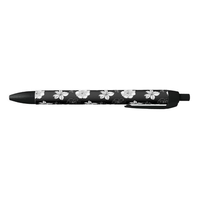 Black & White Floral Pattern Pen (Bottom)