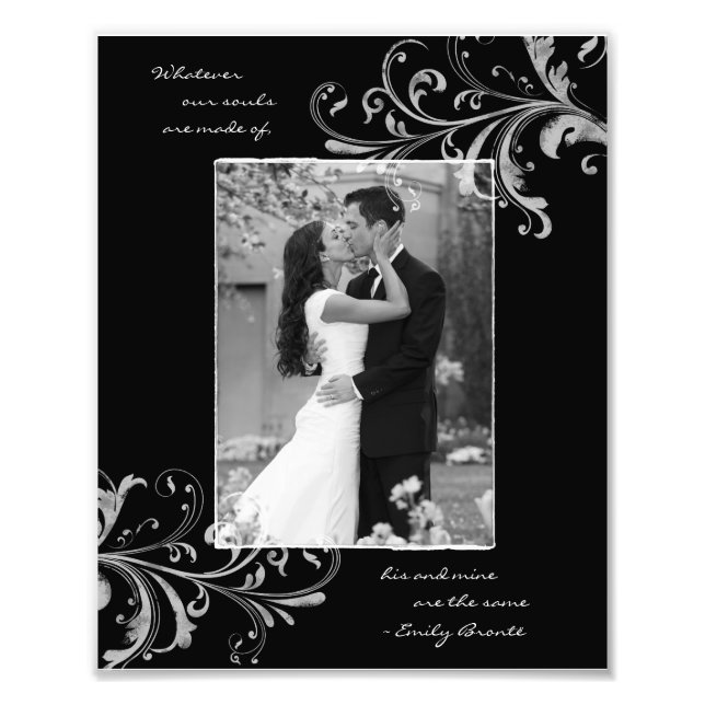 Black White Floral Portrait Photo Print (Front)