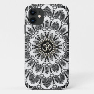 Black+White Floral Silver Om Case-Mate iPhone 5 11 Case