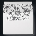 Black & White Floral Toile Elegant Wedding Envelope<br><div class="desc">Black & White Floral Toile Elegant Wedding envelope</div>