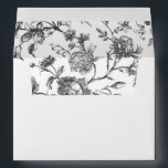 Black & White Floral Toile Elegant Wedding Envelope<br><div class="desc">Black & White Floral Toile Elegant Wedding envelope</div>