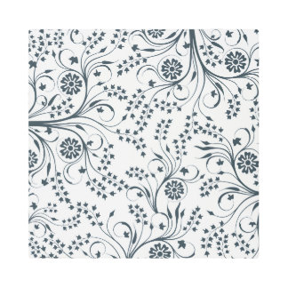 Black & White Floral Vines Metal Print