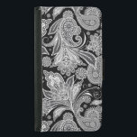 Black & White Floral Vintage Paisley Pattern Samsung Galaxy S5 Wallet Case<br><div class="desc">Black and white vintage floral ornate paisley pattern.</div>