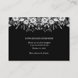 Black White Floral Wedding Ring Bearer Enclosure