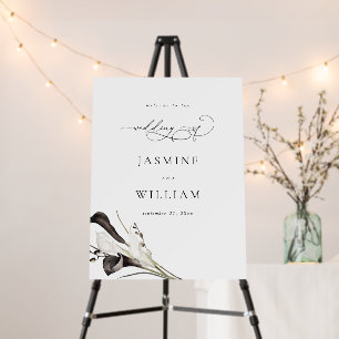 Black & White Floral Welcome Foam Board