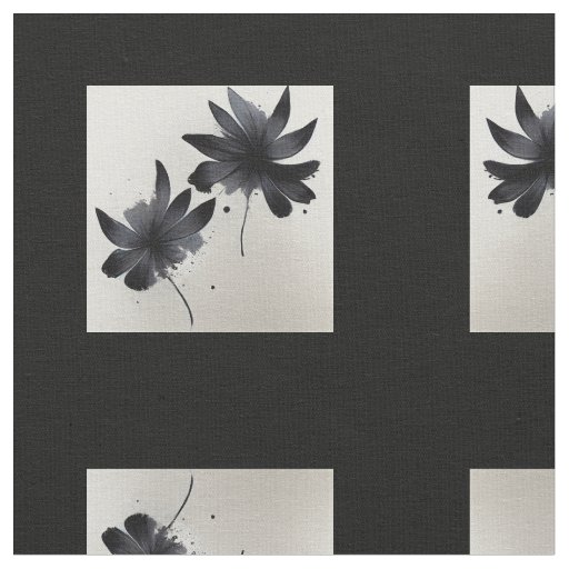 Black & White Florals Fabric