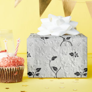 Black & White Florals Wrapping Paper