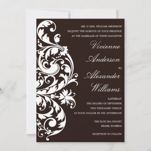 BLACK &amp; WHITE FLOURISH | WEDDING INVITATION