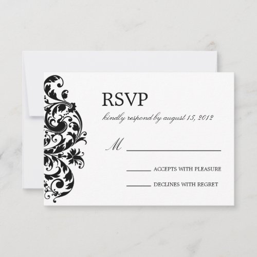 BLACK &amp; WHITE FLOURISH | WEDDING RSVP