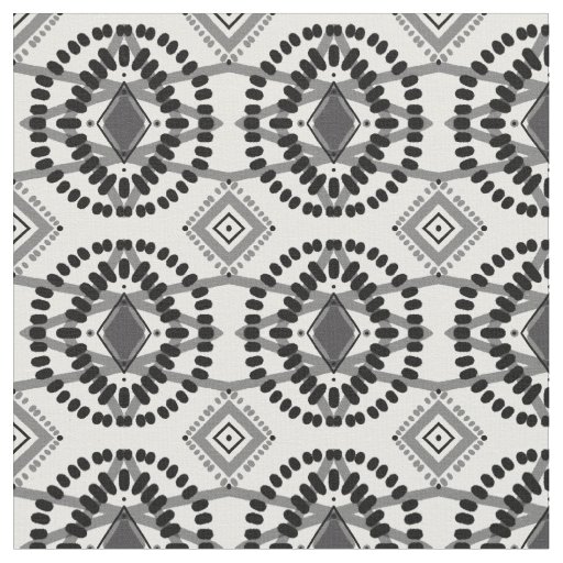 Black & White Flow Geometric Pattern Fabric