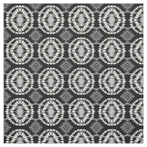 Black  White Flow Geometric Pattern Fabric