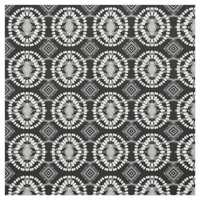 Black & White Flow Geometric Pattern Fabric