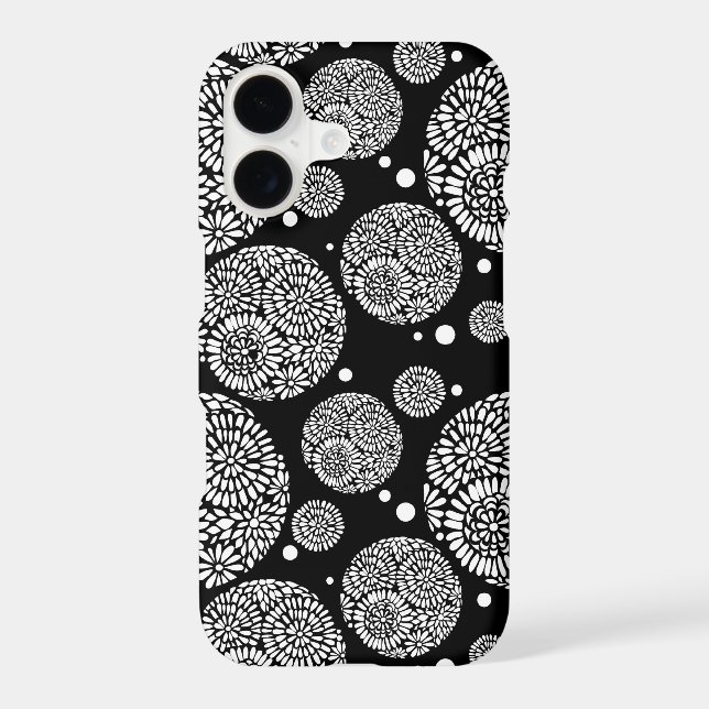 Black & White Flower Clusters iPhone 7 Case (Back)