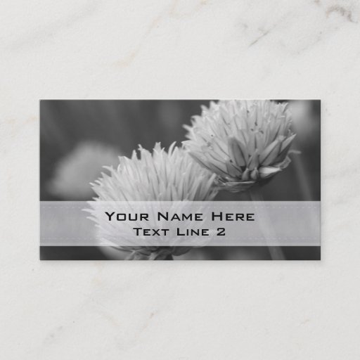 Customizable Black White Flower Pair Business Card