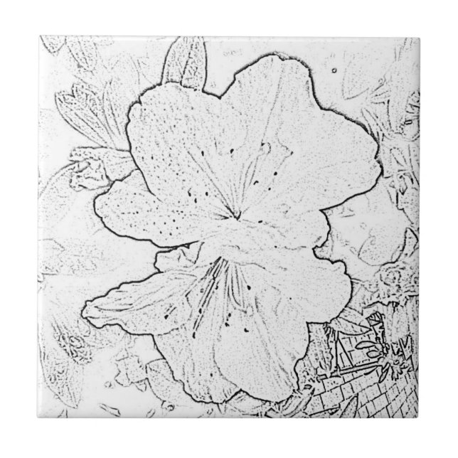 Black & White Flower Tile (Front)