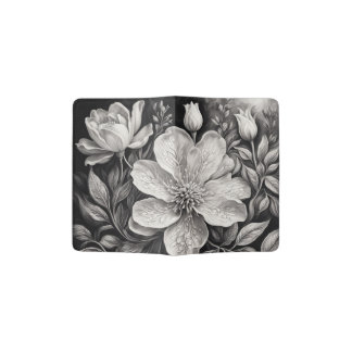 Black & White Flowers Passport Holder
