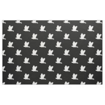 Black white flying birds pattern fabric