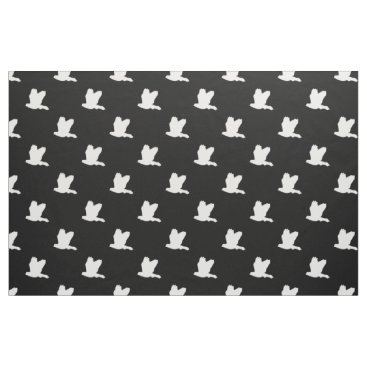 Black white flying birds pattern fabric