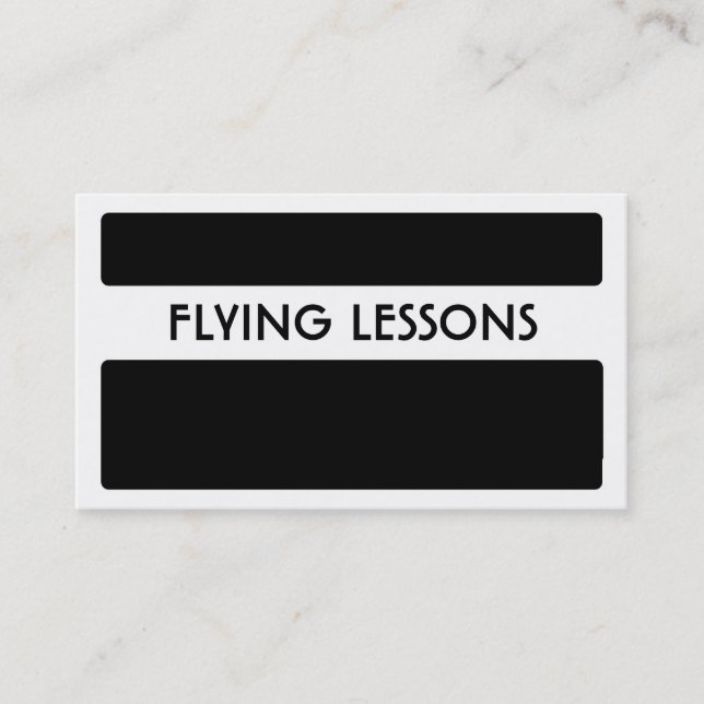 Black white flying lessons business cards (Front)