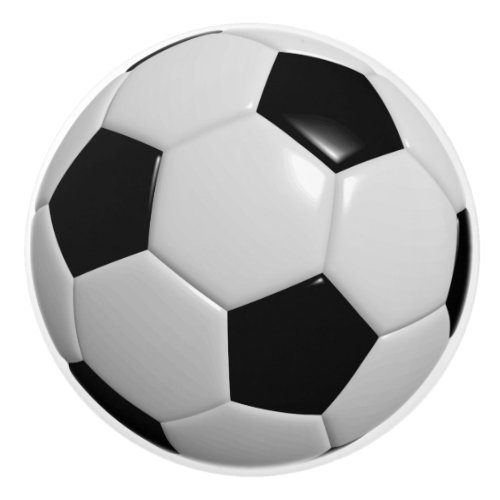 Black  White for Soccer Ball  Football Players Ceramic Knob