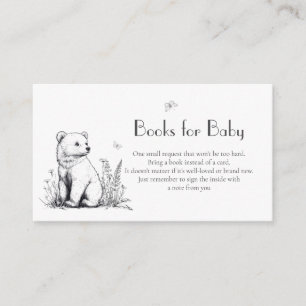 Black & White Forest Bear Books for Baby Enclosure Card