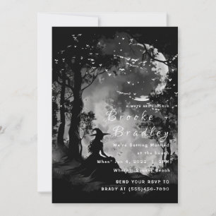 Black & White Forest Silhouette Wedding Invitation