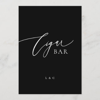 Black White Formal 5 x 7 Wedding OPEN Bar Sign
