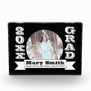 Black & White Formal Graduation Announcement Acrylic Award
