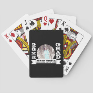 Black & White Formal Graduation Announcement Poker Cards