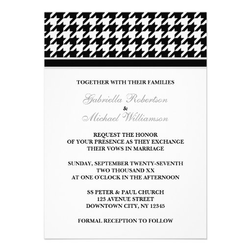 Houndstooth Wedding Invitations 2