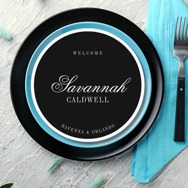 Black White Formal Round Wedding Guest Place Program (Creator Uploaded)