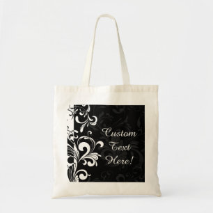 Black White Fountain Swirl Party Tote Bag