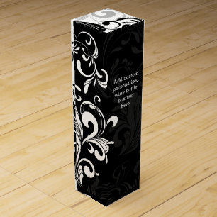 Black White Fountain Swirl Party Wine Box
