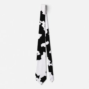 Black White Fractal Irregular Abstract Pattern Neck Tie