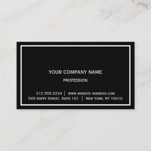 Black White Framed Modern Simple Consulting Layer Business Card