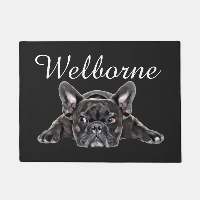Black White French Bulldog Pet Feeding Mat Frenchie