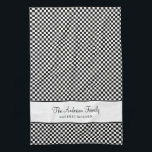 Black White French Plaid Check Country Gourmet Kitchen Towel<br><div class="desc">Personalized Elegant Light Dusty Blue Pastel Check Pattern Country Family Gourmet kitchen towel</div>