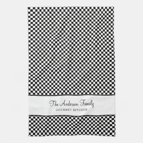 Black White French Plaid Check Country Gourmet Kitchen Towel